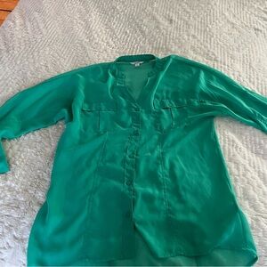 Green light weight/ sheer blouse